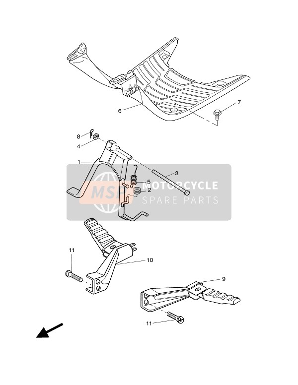 Yamaha CW50L BWS 2003 Stand & Footrest for a 2003 Yamaha CW50L BWS